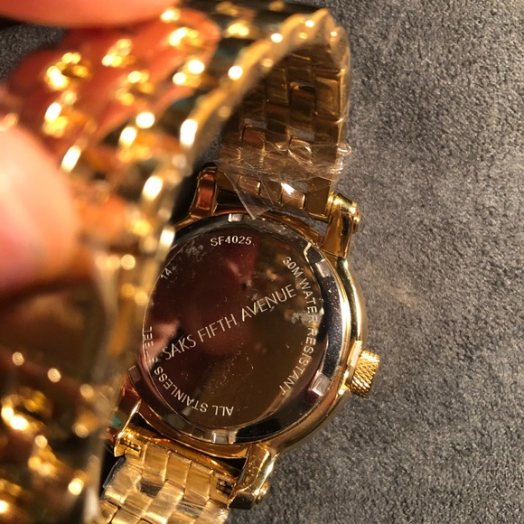 BRAND NEW SAKS FIFTH AVENUE CRYSTAL ENCRUSTED WATCH - Picture 5 of 5